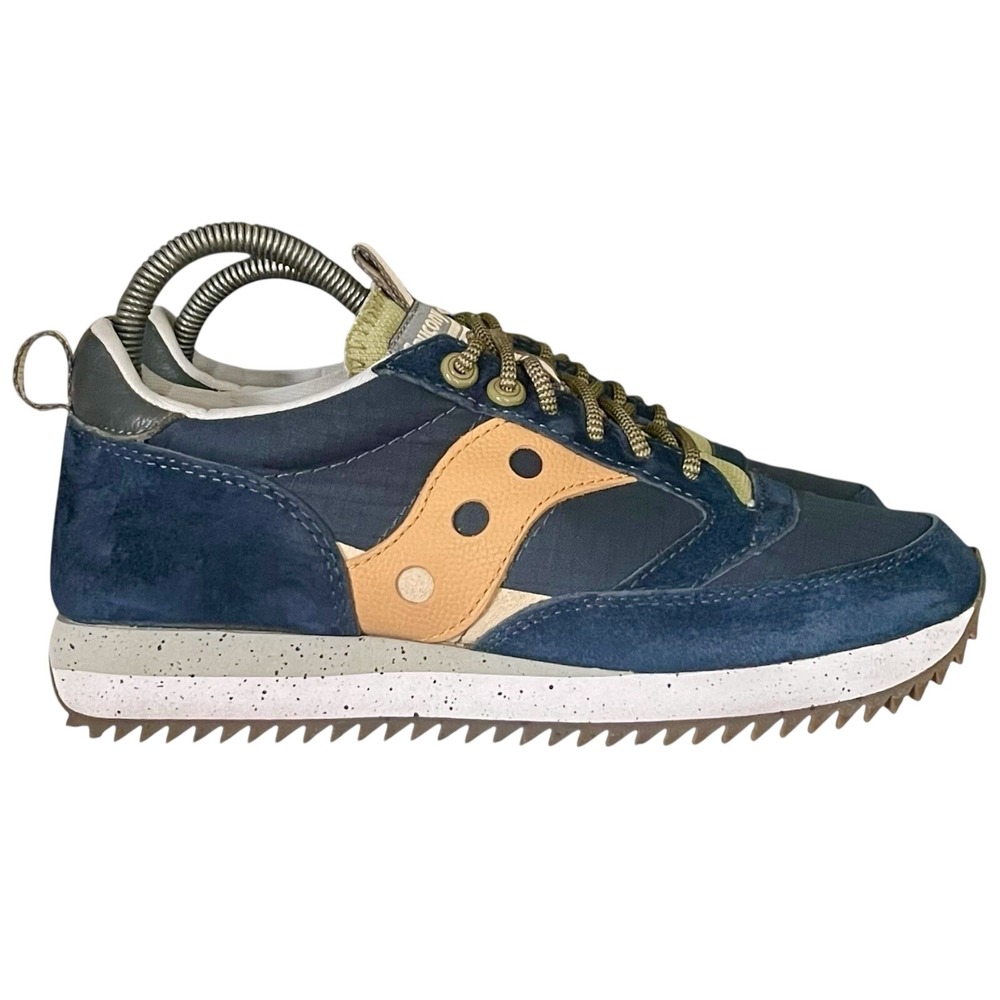 Saucony Jazz 81 Mens Navy Tan Olive Suede Sneakers S70675-2 Size 7